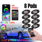 8pods Rgb Led Rock Lights Kit Underbody Light Bluetooth Underglow Remote Control