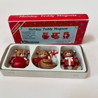 Vintage 1987 Christmas Around The World Holiday Teddy Magnets Set Of 3