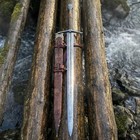 Handmade Medieval Long Sword Real Damascus Steel Blade
