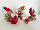 Lot Of 4 Vintage Red Cardinal Bird Figurines