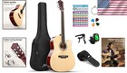 Acoustic Guitar 41 Natural For Beginners Complete Pack With Tuner  Gig Bag