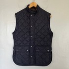 Barbour Lowerdale Gilet Men Size S Small Black Vest Quilted Full Zip Snap Button