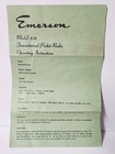 Emerson Model  838 Hybrid Tube Transistor Pocket Radio Box   Manual  Untested