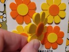 Flower Power Retro Magnets - 2x Yellow 2x Orange - Vintage Retro Mcm - New 