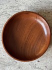 Vintage Large Thick Shallow Teak Wood Bowl Mid Century Modern Mcm 12  X 2  Deep