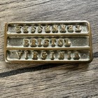 Vtg Brass Bristol Tn Va State Line Plaque Street Marker Souvenir Paperweight
