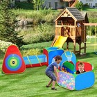5-in-1 Pop-up Play Tent Kids Indoor Playhouse Toys W tunnel Ball Pit Game Zone