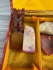 Vintage Chinese Soap Stone Carving Ink Stamp Seal Lot Buddha Carved Dragon