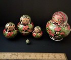 Russian Matryoshka Nesting Dolls Set Vibrant Hand-painted Floral Design Handmade