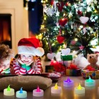 24 Pack Fast Color Changing Tea Lights Battery Operated  Flameless Flickering   