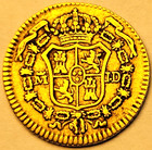 Old Us  1 Gold Coin - 1783 Spanish Colonial Half Escudo Doubloon 22k Pure