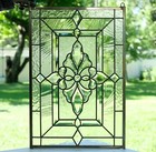 16  X 24  Stunning Handcrafted Stained Glass Clear Beveled Window Panel
