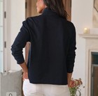 Frank   Eileen Patrick Popover Henley Top Womens Sz S Heritage Jersey Dark Blue