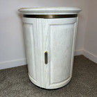 Henredon End Table 1993 Solid Wood Heavy Blonde Round Drum Rare