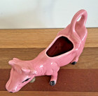 Vintage Pink Ceramic Cow Creamer With Brass Bell Japan Mcm