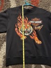 Vintage Untamed Harley Davidson Tiger Flames Crewneck