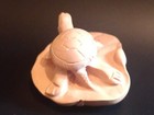 Carving Of  Boxwood Turtle On Leaf Netsuke Style Ornament