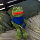 45cm Sad Frog Plush Toy Soft Stuffed Pillow Magic Expression Pepe With Babies