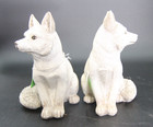 White Resin Fox Figurines