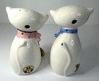 Vintage Mcm Holt Howard 1958 Ceramic Cat Salt And Pepper Shakers Original Tag