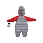 Nike Baby Fleece Lined Puffer Snow Suit Gray Red Full Zip 3 Months 3m Snowsuit