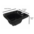 Square Black Ceramic Wall Mounted Shampoo Bowl - Modern Luxury Beauty Salon Sink