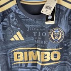 Adidas Philadelphia Union Mls Soccer Jersey Navy gold Men M Bimbo Sponsor