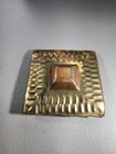 Vintage 80s Embossed Metal Belt Buckle Square Bronze Brass Copper Accent