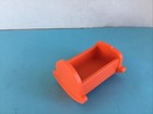 Vintage Fisher Price Little People Orange Baby Cradle Rocker Nursery Toy 1972