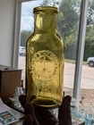 Yellow Amber Skilton Foote   Co s Bunker Hill Pickles Mason Fruit Jar 