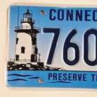 Connecticut Lighthouse License Plate      Ct Preserve The Sound Tag 760-lcg