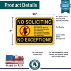 No Soliciting Sign No Exceptions Front Door Home Business Security Yellow