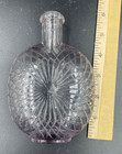 Antique Diamond Quilted Lavender Tinted Glass Bottle  Pumpkinseed Shape