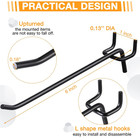 Storage Hook  100 Pcs Peg Board Hooks  Stainless Steel  Wall Mount  Black  6 Inc