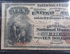 1882  10 Nat l Bank Note Utica  Ny  Brown Back  Circulated   425099 