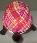 Vintage Box Turtle Lamp night Light Lavender Glass Shell Cast Metal Body Base