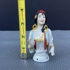 Rare Antique 3 75  Porcelain Half Doll Pin Cushion Arms Away Gypsy - Germany