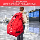 Foldable Car Seat Travel Bag  Universal Gate Check Backpack  Red