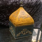 Vintage Gold   Black Floral Square Wood Decorative Box With Lid  Set Of 2