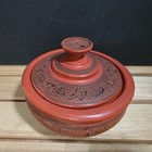Vintage Burmese Lacquerware Lidded Bowl Ok-kwet Offering Vessel Hintha Bird 1990