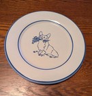 Vintage Welsh Corgi Louisville Pottery 9 Inch Plate Signed Flowers In Mouth Jt