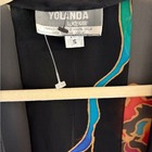 Vintage Hand Painted Silk  Yolanda Lorente Black Floral Sheer Cape Small Black