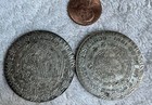 1990 Mexico  100 000  Pesos Plutarco In  1 Peso Tepalcate   Low Silver Lot 2 Pcs