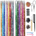 16 Colors Hair Tinsel Kit With Tools 3200 Strands Glitter Tinsel Hair Extensions