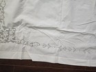 Antique French White Flat Sheet With Lace Inserts  2 Pillow Shams 88 x95  Read 