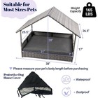 Wicker Dog House With Cushion Lounge Raised Rattan Bed For Indoor Outdoor Gray
