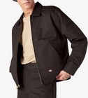 Dickies Twill Insulated Eisenhower Jacket Men s Sz Mr 37-41 Dark Brown Tj15db