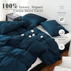 100  Organic Cotton Duvet Cover 400 Thread Count Sateen Comforter King Navy