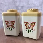 Vintage Butterfly S P Shakers Retro Plastic Kitchen Decor 1970s Style