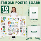 10 Pack Trifold Poster Board  36in X 48in Corrugated Project Board  White Presen